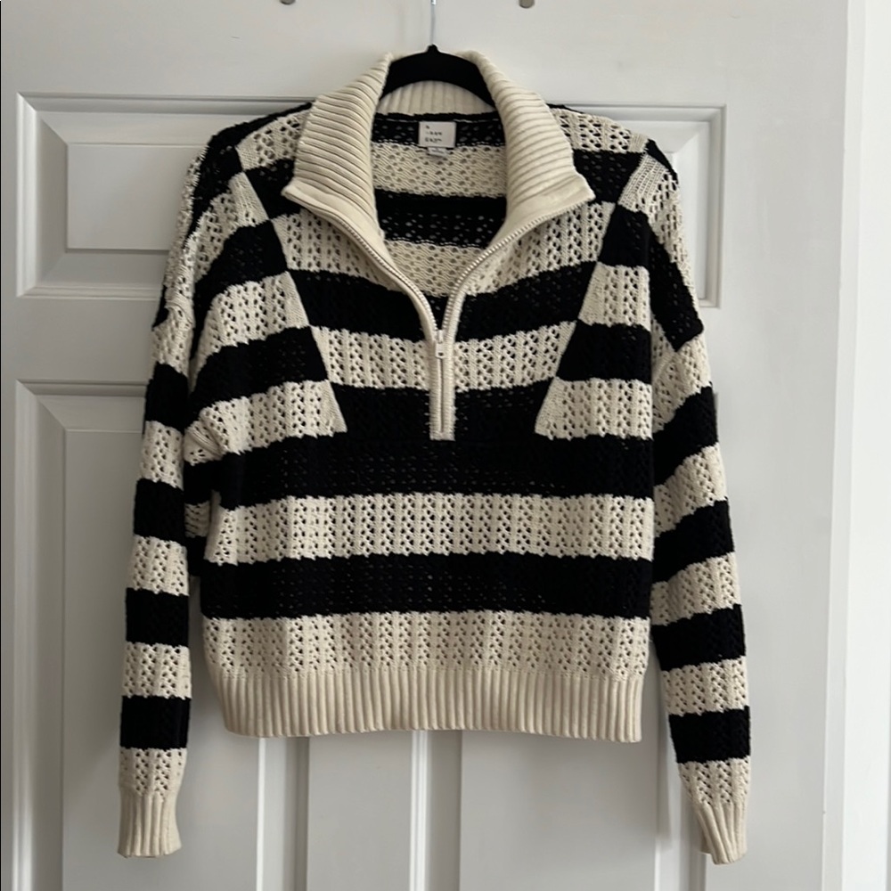 A New Day Black and Cream Sweater